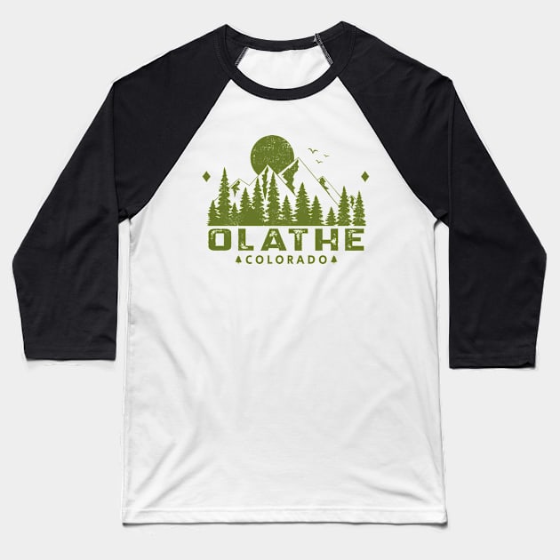 Olathe Colorado Mountain Souvenir Baseball T-Shirt by HomeSpirit